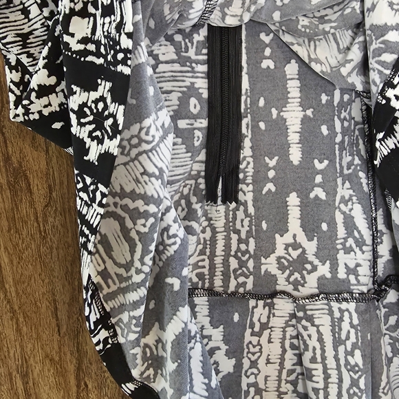 Bisou Bisou Monochrome Patterned Mini Dress Size M Bohochic - Picture 7 of 11